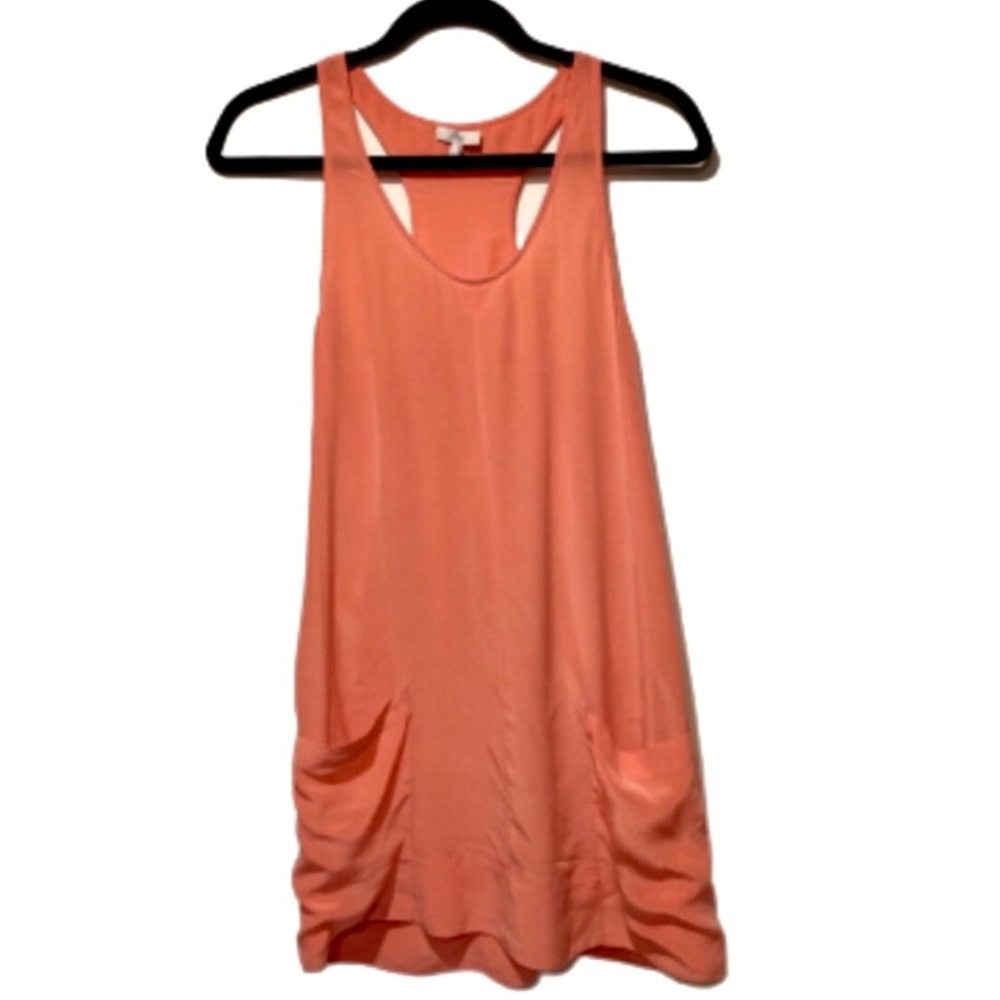 Joie Pink salmon colored silk Racerback dress